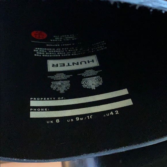 Black Gloss Tall Hunter Rain Boots with Liners - Picture 8 of 10